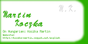 martin koczka business card